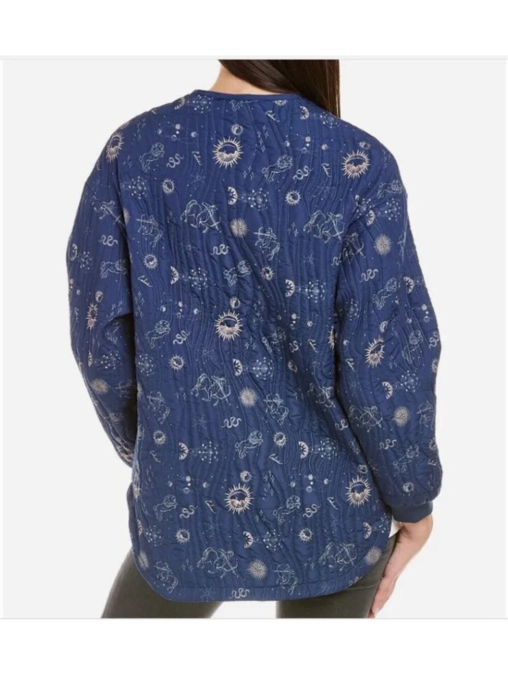 $240 Calme by Johnny Was Yessi Quilted Astrology Softshell Zip Jacket Medium - Picture 9 of 9